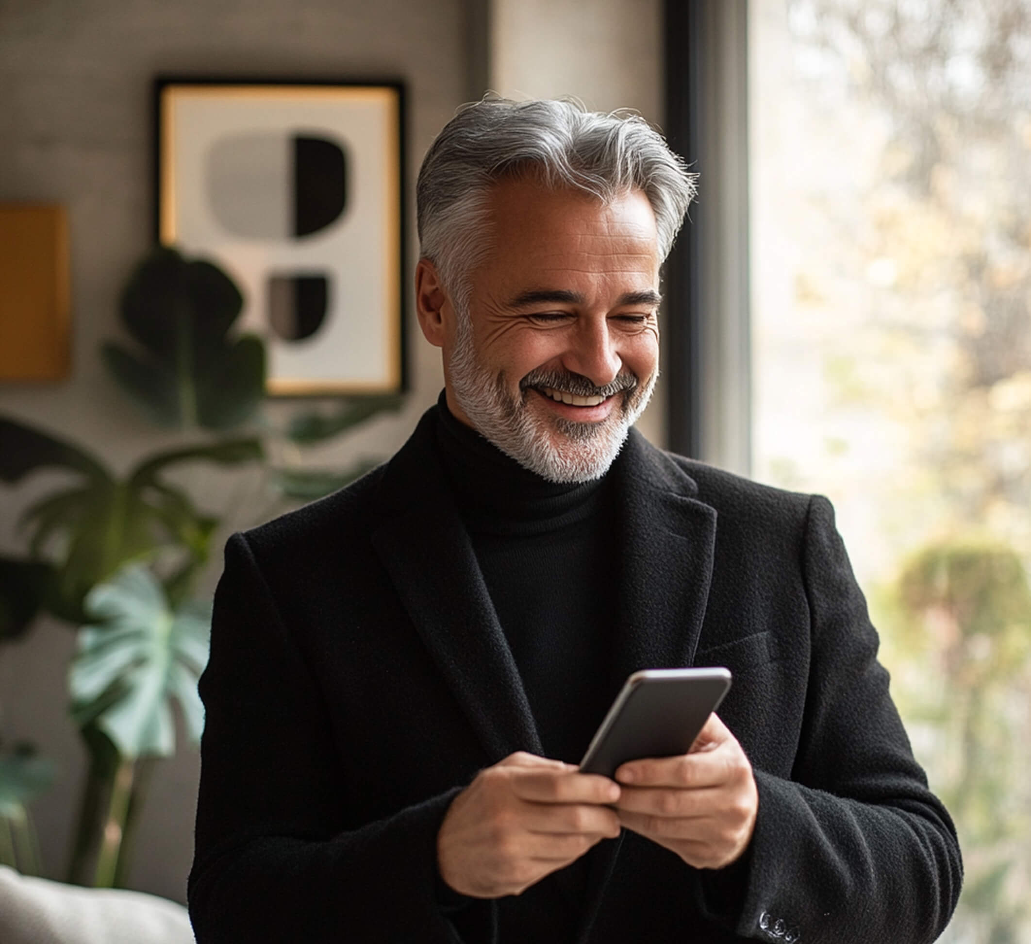 A man using the Teroxx crypto app on his mobile phone